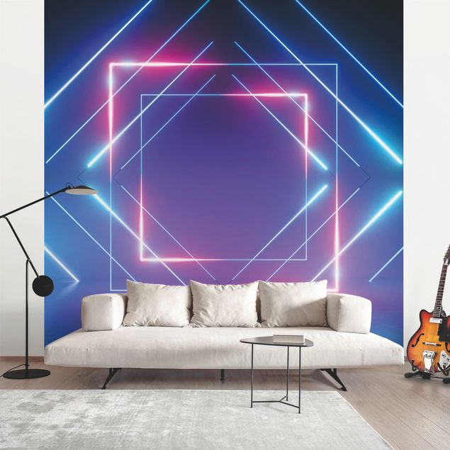 Papier peint panoramique Geometrical Neon Light