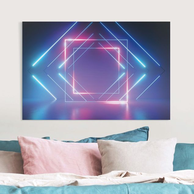 Tableau moderne Geometrical Neon Light