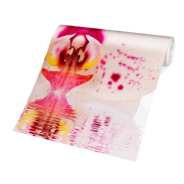 Papier peint panoramique Orchidée en pointillés sur l'eau