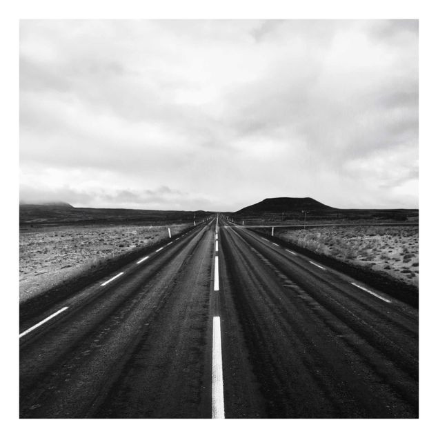 Tableau nature Route droite en Islande