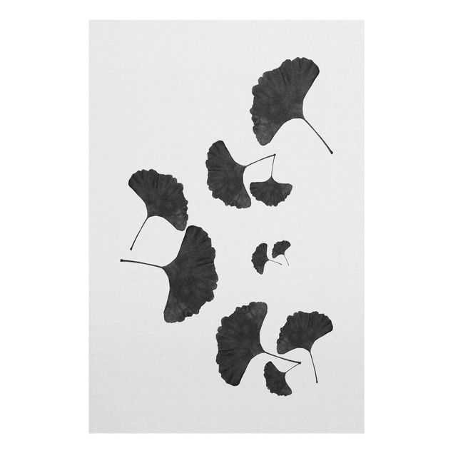 Tableaux noir et blanc Composition de Ginkgo en noir et blanc