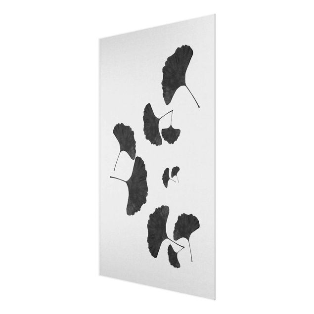 Tableaux muraux Composition de Ginkgo en noir et blanc