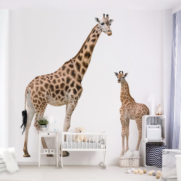 Tapisserie moderne Mère et enfant girafe