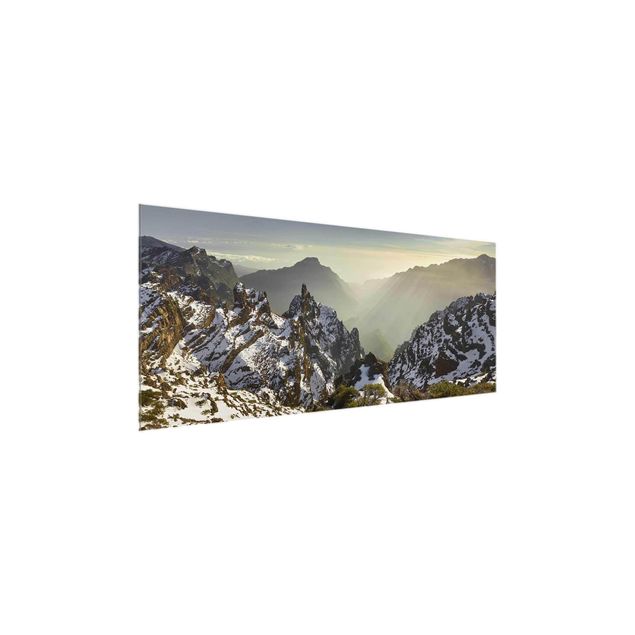 Tableau verre montagne Montagnes à La Palma