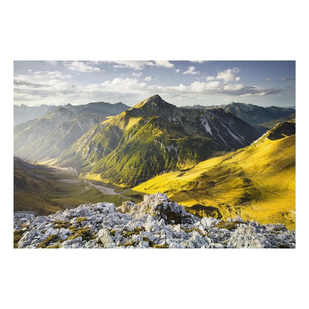 Tableau bord de mer Montagnes et vallée des Alpes Lechtal au Tyrol