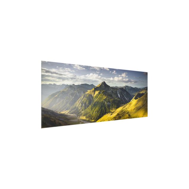 Tableau deco nature Montagnes et vallée des Alpes Lechtal au Tyrol