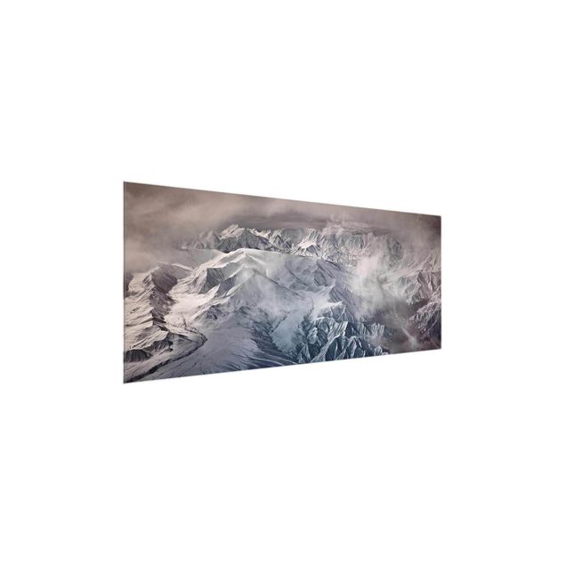 Tableau verre montagne Montagnes du Tibet