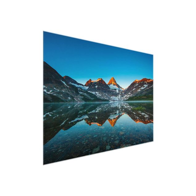 Tableau verre montagne Paysage de montagne au lac Magog au Canada