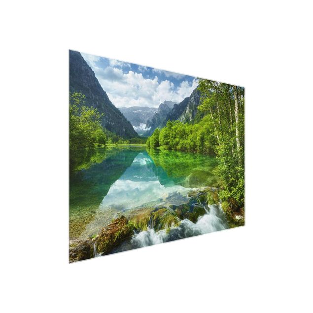 Tableau montagne Lac de montagne avec reflet de l'eau