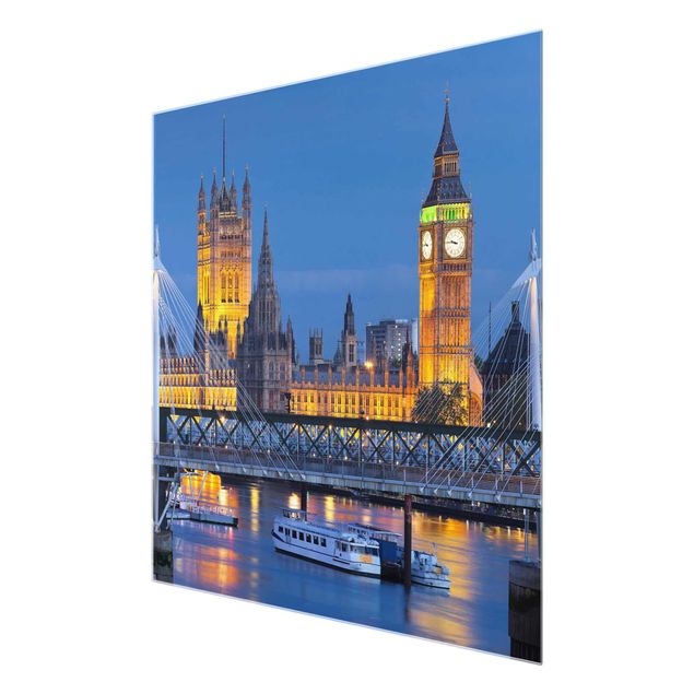 Tableau de ville Big Ben et Palais de Westminster à Londres la nuit