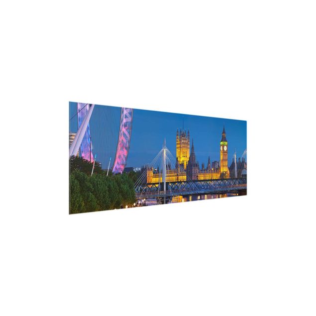 Tableaux en verre architecture & skyline Big Ben et Palais de Westminster à Londres la nuit