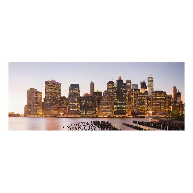 Tableau moderne Vue silhouette urbaine de Manhattan