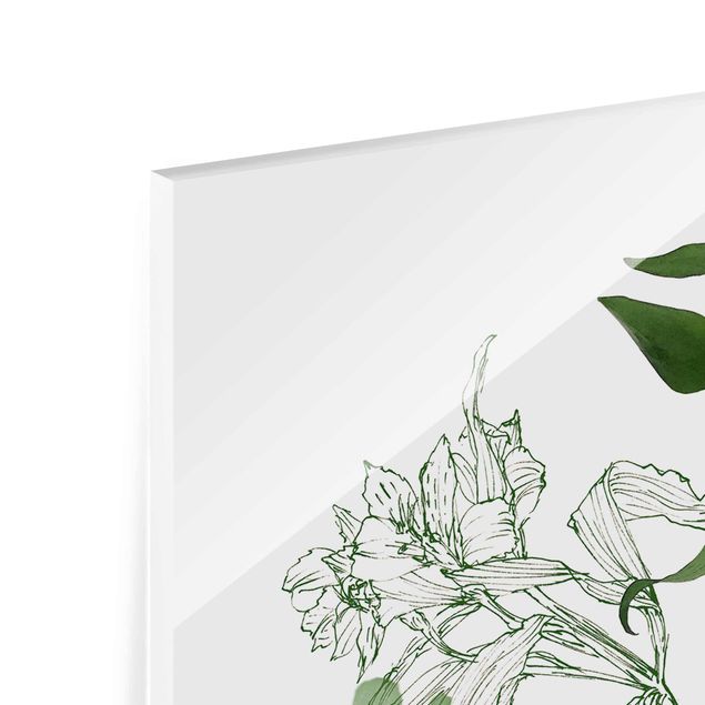 Tableau en verre - Botanical Watercolour - Lily