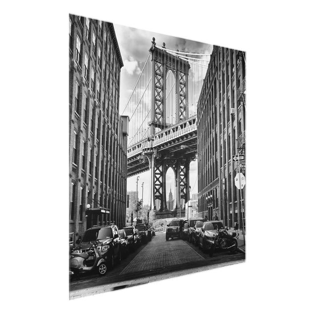 Tableaux en verre architecture & skyline Pont de Manhattan en Amérique