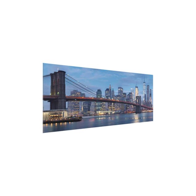 Tableaux en verre architecture & skyline Pont de Brooklyn Manhattan New York