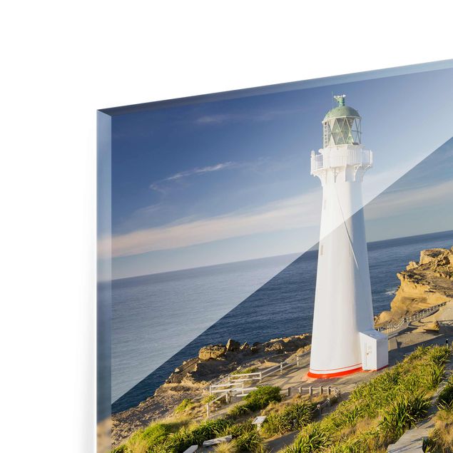 Tableau en verre paysage Phare de Castle Point Nouvelle-Zélande