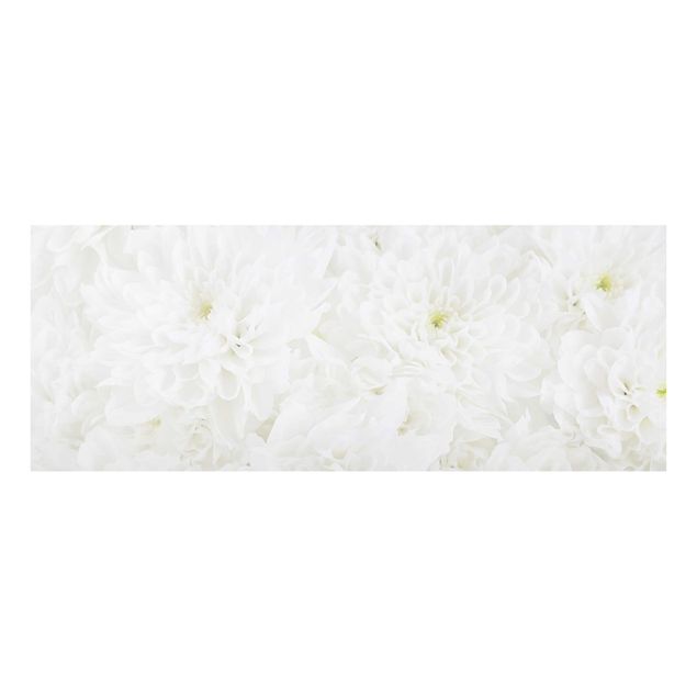 Tableau fleurs Dahlias Mer De Fleurs Blanc