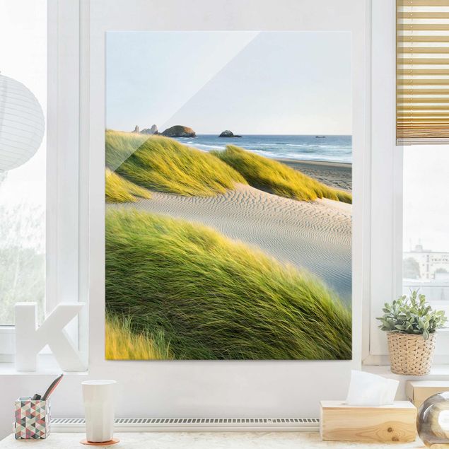 Déco murale cuisine Dunes et herbes à la mer