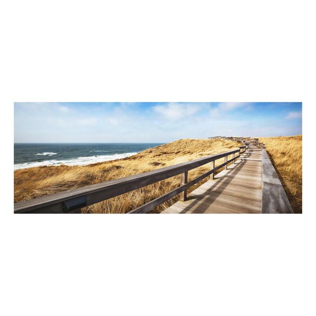 Tableaux plage Chemin entre des dunes à la mer du Nord sur Sylt