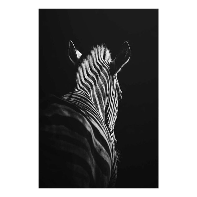 Tableaux animaux Silhouette de zèbre en noir et blanc