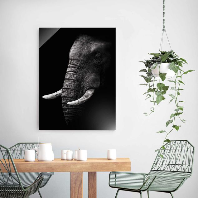 Tableaux éléphants Portrait d'éléphant sombre