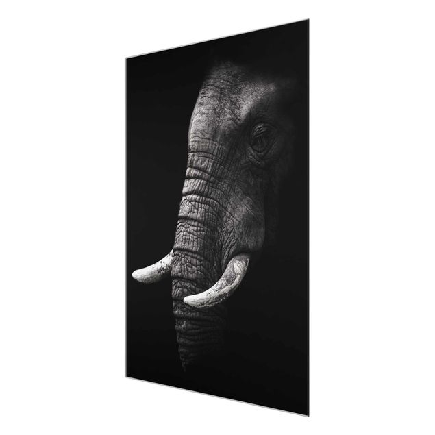 Tableaux animaux Portrait d'éléphant sombre