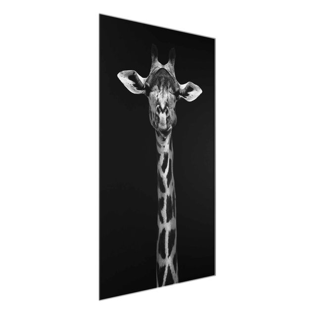 Tableau moderne Portrait de girafe sombre