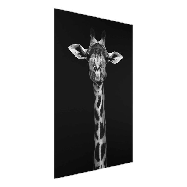 Tableau moderne Portrait de girafe sombre
