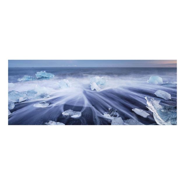 Tableaux moderne Morceaux de glace sur la plage à l'est de l'Islande Islande