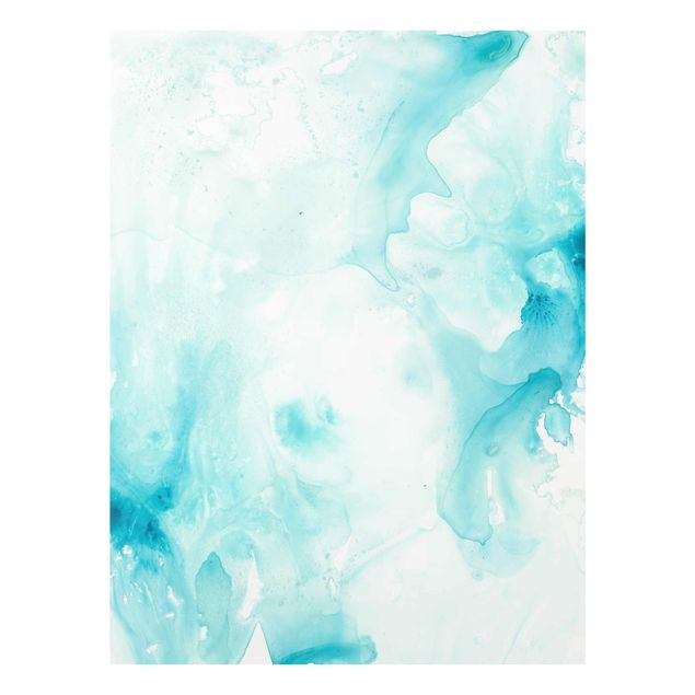 Tableaux muraux Emulsion en blanc et turquoise II