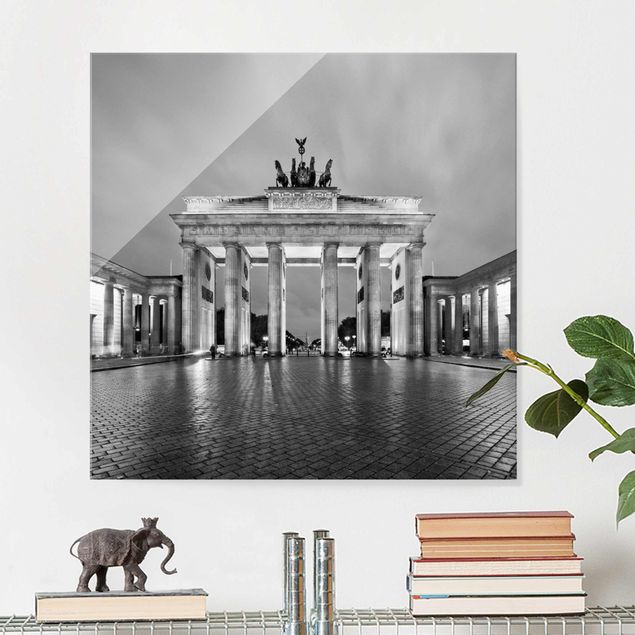 Tableaux en verre Berlin Porte de Brandebourg illuminée II