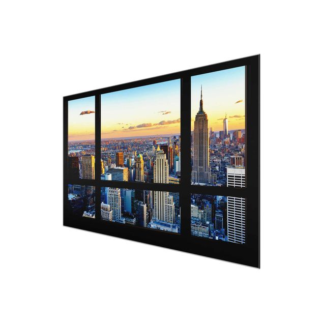 Tableaux moderne Vue de la fenêtre - Lever de soleil à New York