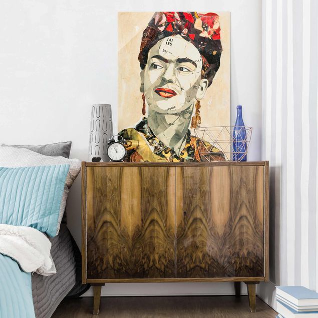 Tableaux en verre magnétique Frida Kahlo - Collage No.2