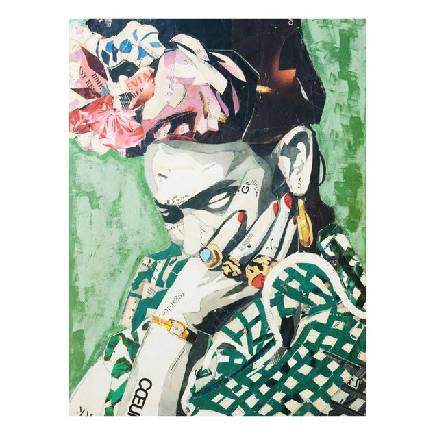 Tableau vert Frida Kahlo - Collage No.3