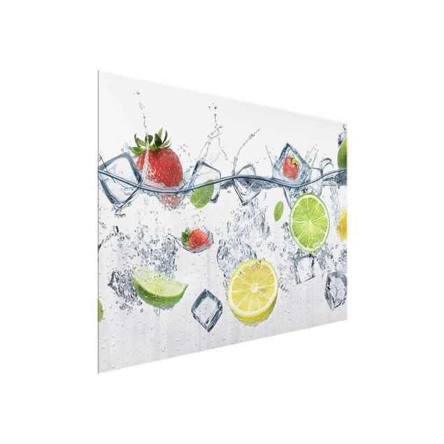 Tableaux en verre fleurs Cocktail de fruits