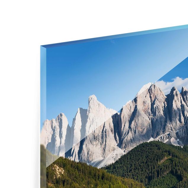 Tableau verre paysage Odle dans le Tyrol du Sud