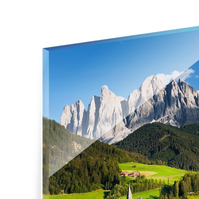Tableau verre paysage Odle dans le Tyrol du Sud
