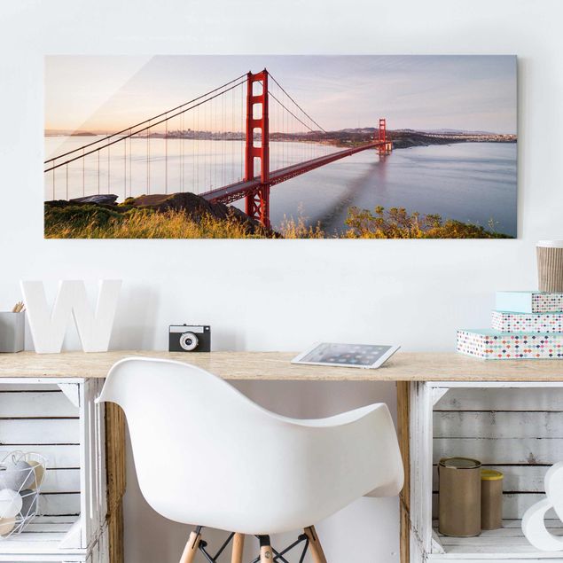 Tableaux en verre architecture & skyline Golden Gate Bridge à San Francisco