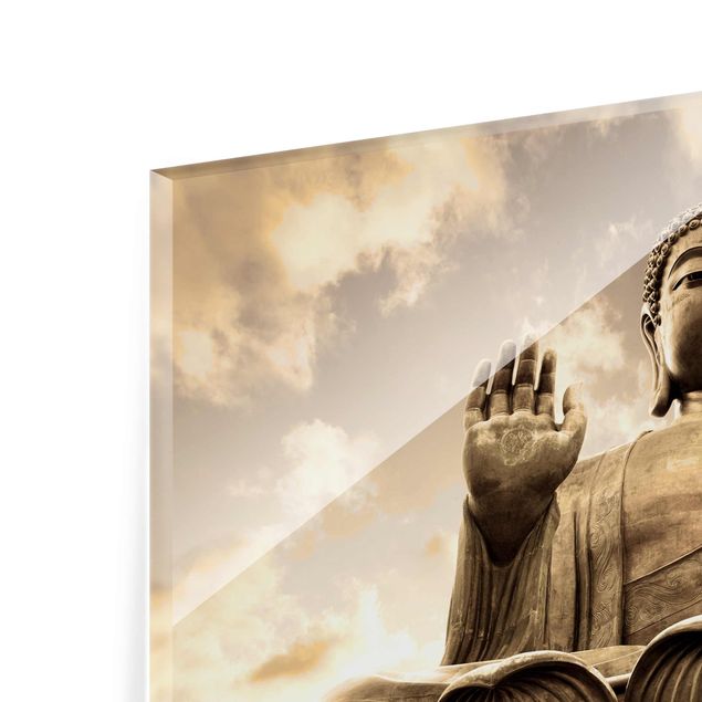 Tableau en verre - Big Buddha Sepia