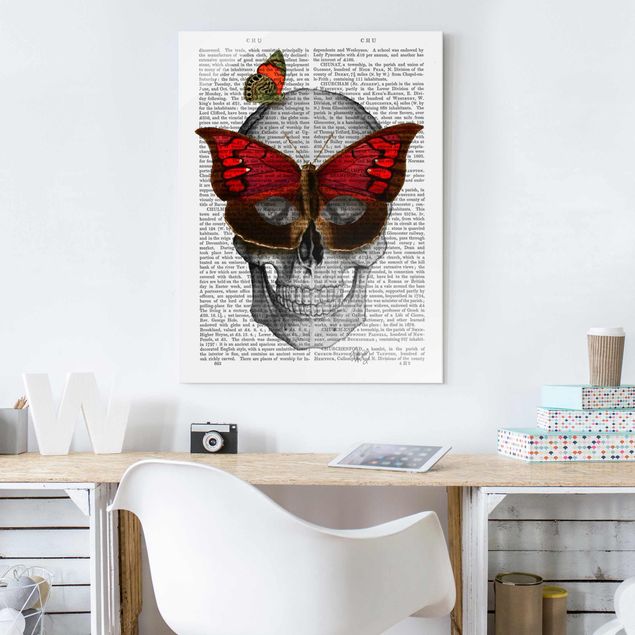 Tableaux en verre citations Scary Reading - Masque de papillon