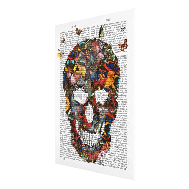 Tableau multicolor Scary Reading - Crâne de papillon