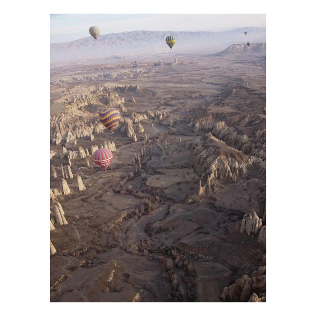 Tableau en verre paysage Ballons à air chaud au-dessus de l'Anatolie