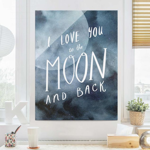 Tableaux en verre citations Heavenly Love - Lune