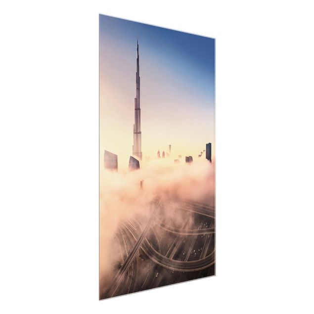 Tableau moderne Silhouette urbaine céleste de Dubaï