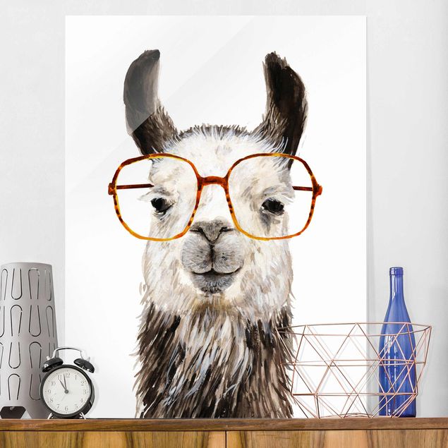 Tableau en verre - Hip Lama With Glasses IV