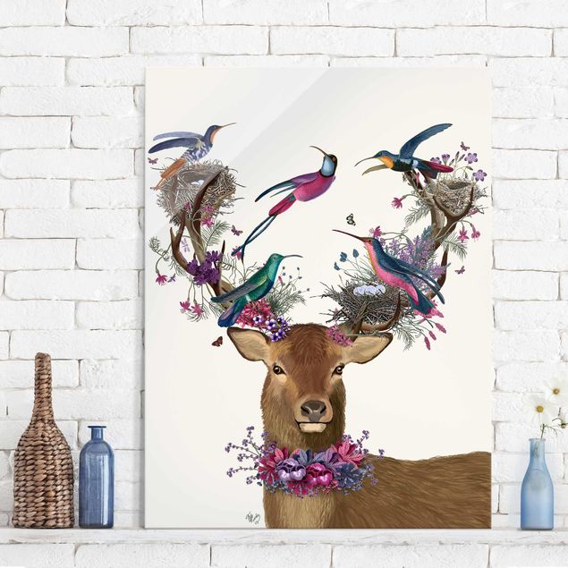 Déco murale cuisine Stag With Pigeons