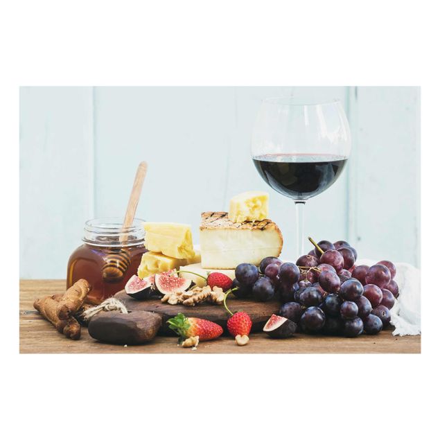 Tableau en verre - Cheese And Wine