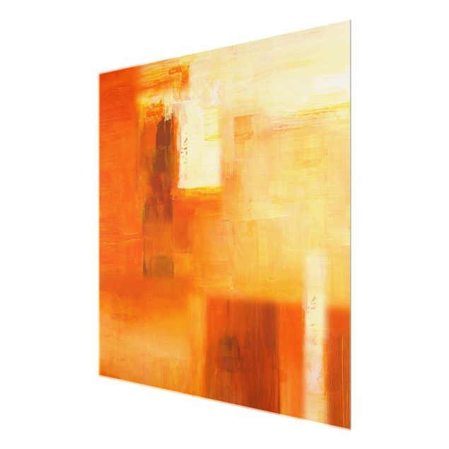 Tableau marron moderne Petra Schüßler - Composition en orange et marron 02