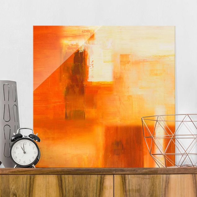 Déco mur cuisine Petra Schüßler - Composition en orange et marron 02