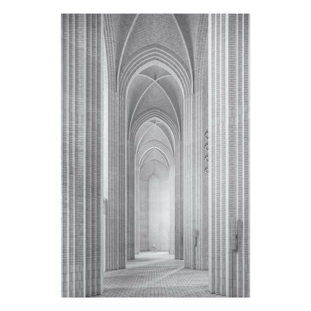 Tableaux noir et blanc Le cloître de l'église de Grundtvig